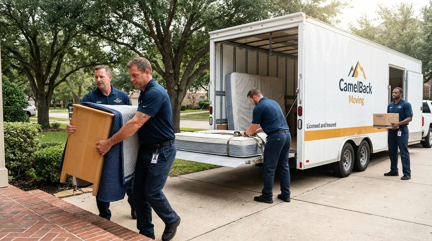 Crew loading residential truck for cross-state move from New Market, TN