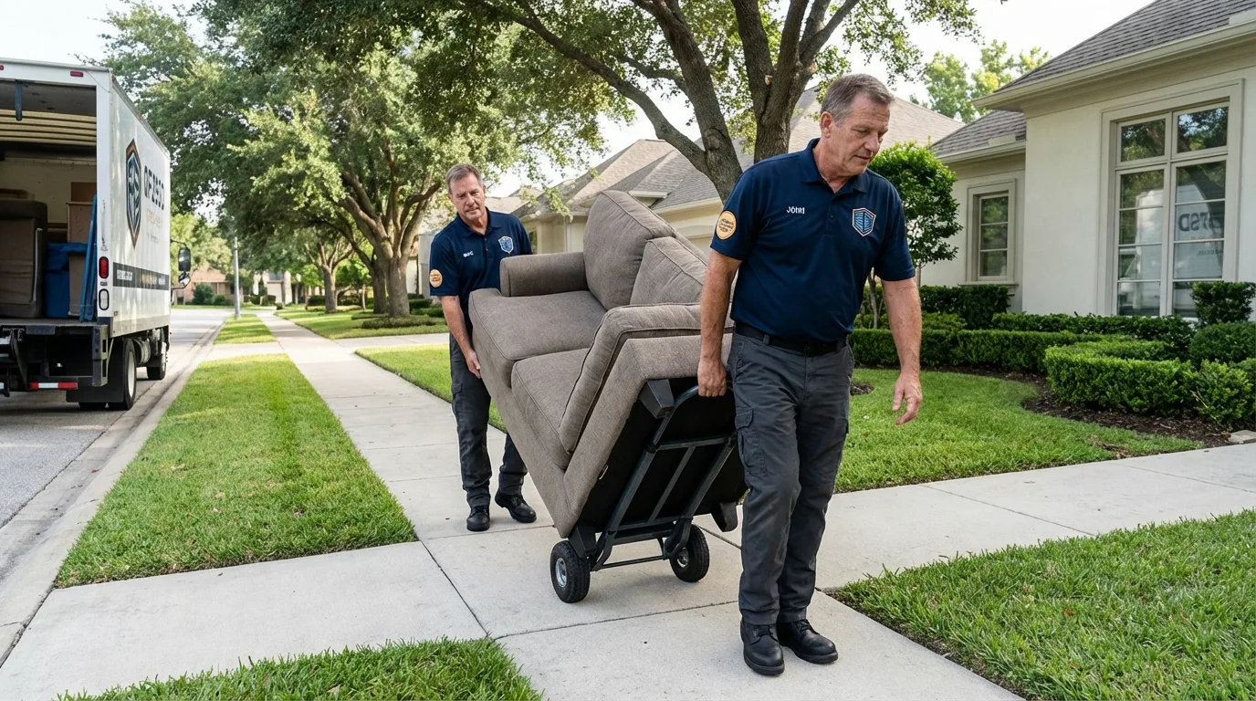 Local residential moving crew loading furniture in New Market, TN